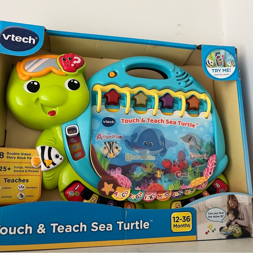 VTech Touch & Teach Sea Turtle - Green and Blue Learning Toy